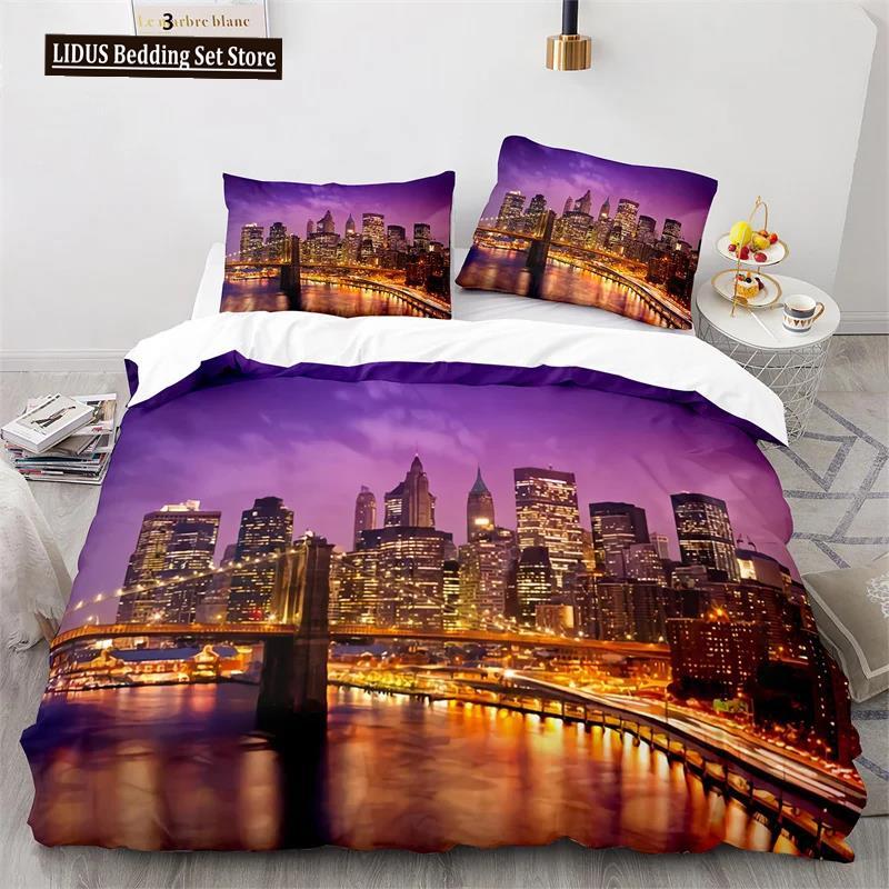

Statue Of Liberty Duvet Cover King Size Microfiber New York Landmark Bedding Set Famous Building Design EU single(135x200cm)