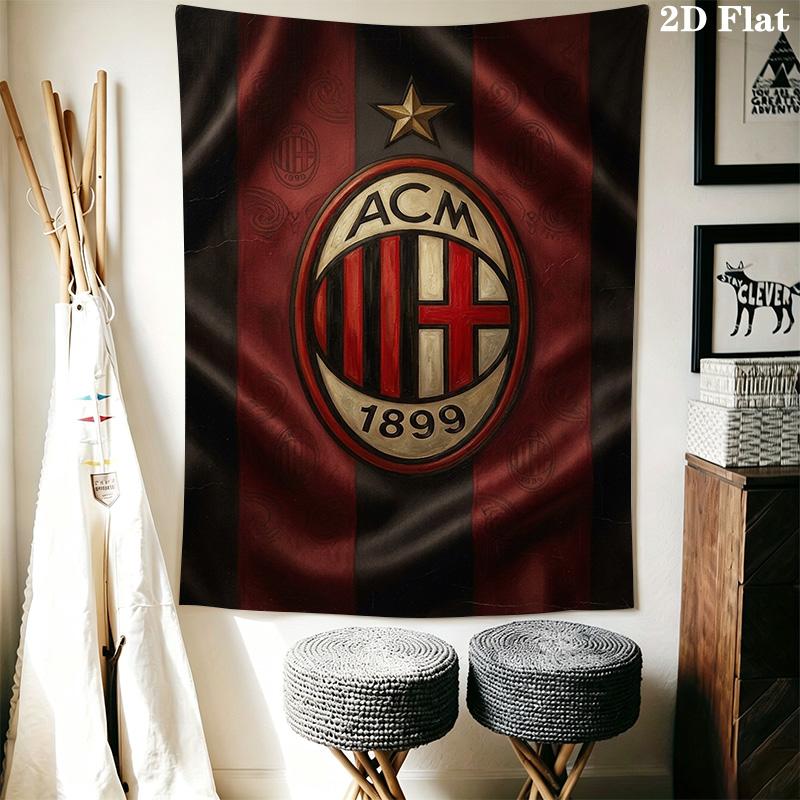 Ac Milan Crest Emblem Threepiece Set 1 Duvet Cover 2 Pillowcase Without Core Duvet Cover And Pillowcase Bedding Set Christmas Birthday Gift