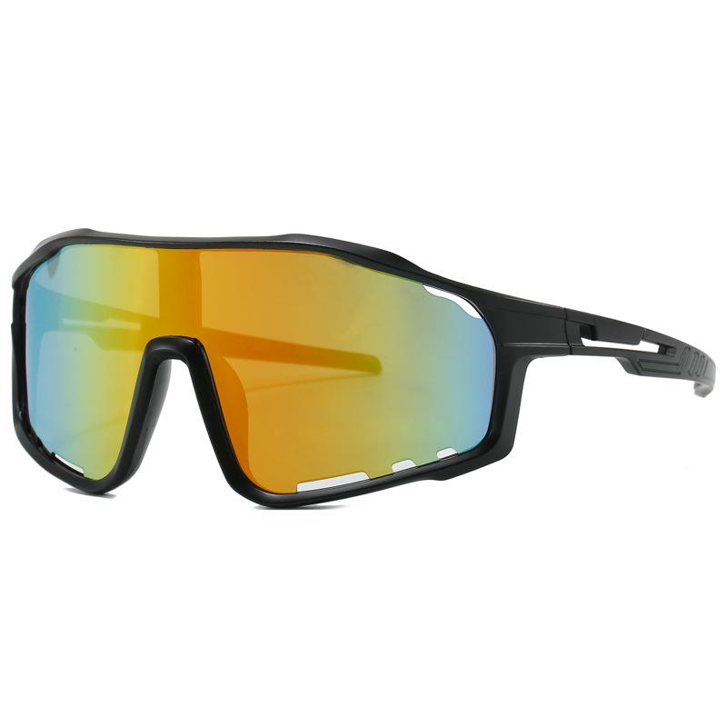Iridescent Large Frame Cycling Glasses: Windproof, Dustproof, Sport Sunglasses for Outdoor Sun Protection