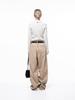 Chaenseseunoi Side Tuck Wide Cotton Slacks - Beige /M243Pt04Bew