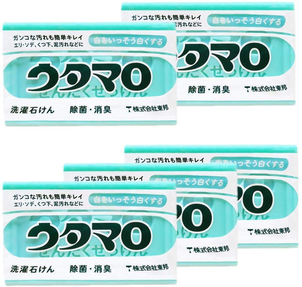 Набор из 5 штук хозяйственного мыла Toho Utamaro Дезинфицирует и удаляет стойкие загрязнения, идеально подходит для локальной очистки (по 133 г) - дезодорирует, пятна,