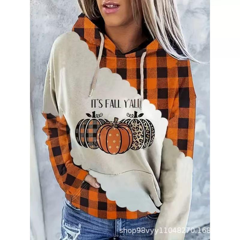 Womens Winter Hooded Sweatshirt Ethnic Print Loose Fit Long Sleeve Pullover Casual Oversized Top