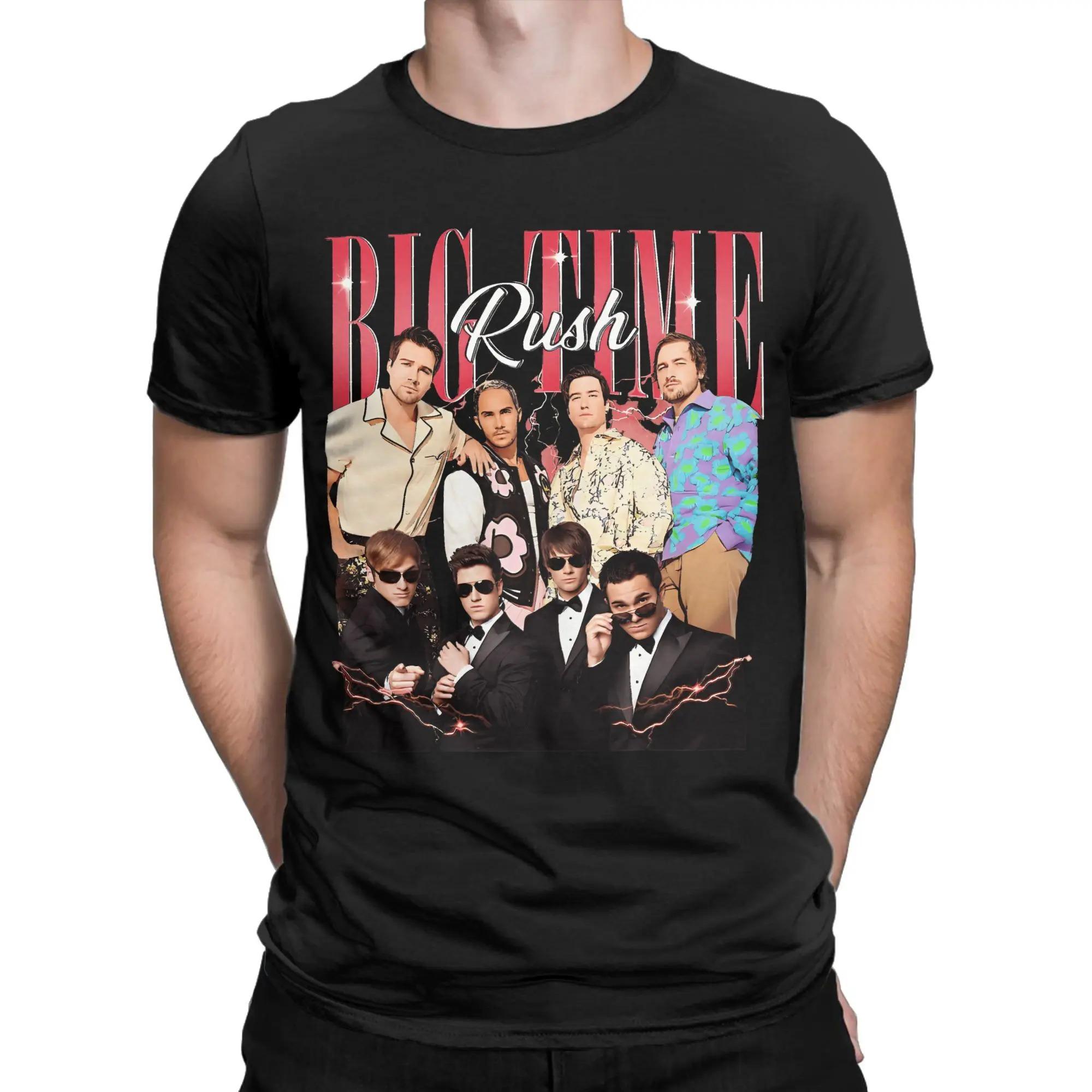 

Y2K Смешные футболки Big Time Rush Футболка с принтом Хлопковые футболки для мужчин Модная футболка с принтом С коротким рукавом Унисекс S разноцветный