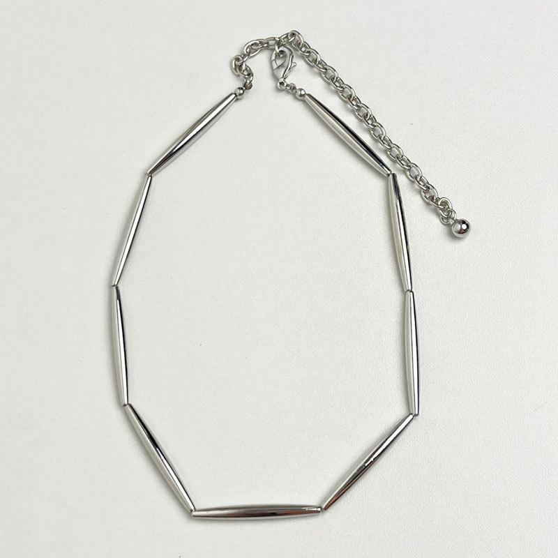 Simple Cold Wind Metal Tube Splicing Necklace Fashion Niche Temperament Collarbone Chain Personality Light Luxury High-end Jewelry
