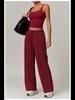 Zechuang Women's High Waist Wide Leg Casual Sports Sweater Suit - Slim, Long Sleeve, Comfortable for Running & Fitness, Style 8933