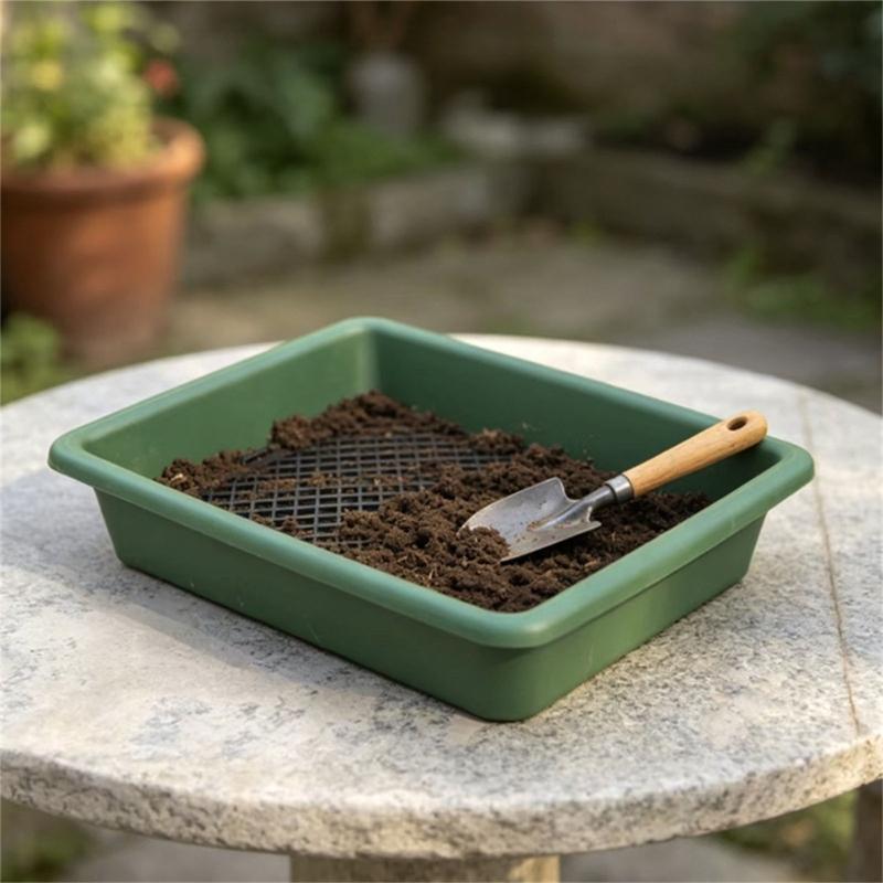 Soil Sifter Plastic Soil Sieve Filter Mesh for Soil Stone Sifting Filtration Home Garden Flower Plant Nursery Tool