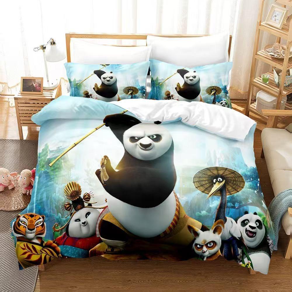Panda Bettbezug Kissenbezug Bettwäsche JungeMädchen Schlafzimmerdekoration Kindergeschenk Einzel Doppel Großbettgröße Reißverschluss Bettbezug