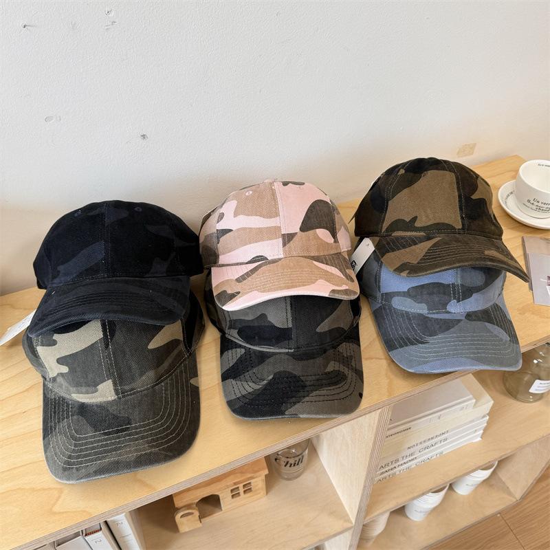 Camouflage Baseball Cap Men's Washed Old Outdoor Sports Mountaineering Cap Children's Sunshade Sunscreen Spring and Autumn Breathable Cap