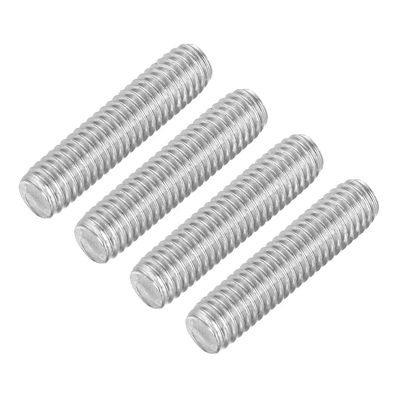 uxcell Fully Threaded M6 Rod Stud Bolt, Long Thread, 25mm Length, 1mm Pitch, 304 Stainless Steel, Right-Hand Thread, Set of 4