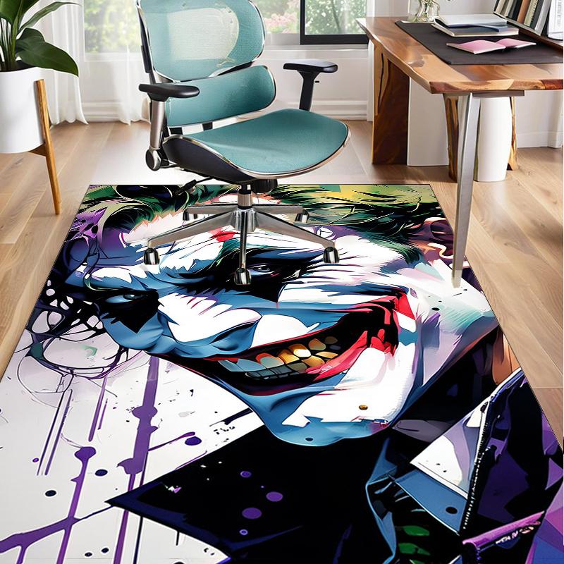 Cool clown Pattern Office Rug Chair Mat, Game Carpet, Suitable for Front Door, Bedroom, Living Room, Desk, Holiday Gift