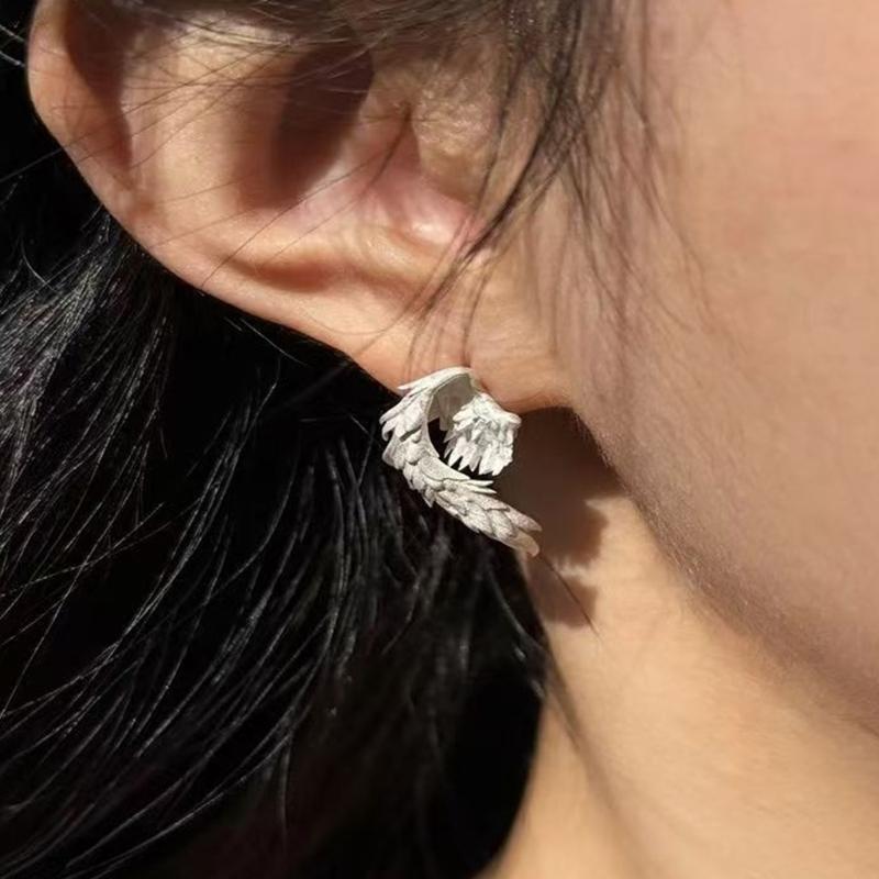 Creative Angel And Devil Wing Earrings Stylish Black White Dangle Studs For Women Fashion Jewelry Gift