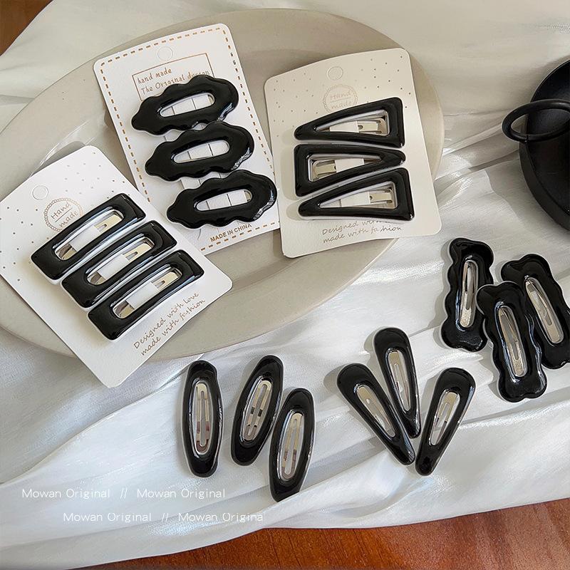 3Pcs/lot Black Geometric Hair Clip BB Hairpins Barrettes Styling Tools Headbands for Women Hairgrips Hair Styling Accessories