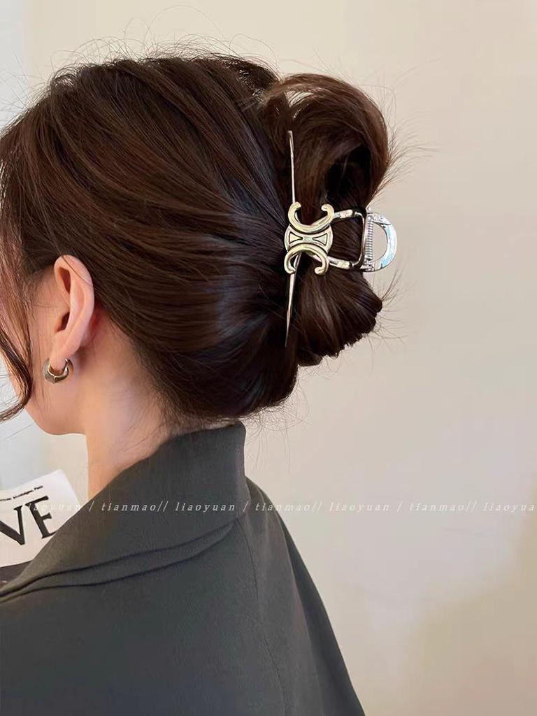 High-Quality Elegant Wheat Ear Hair Clip - Large Metal Claw for Buns
