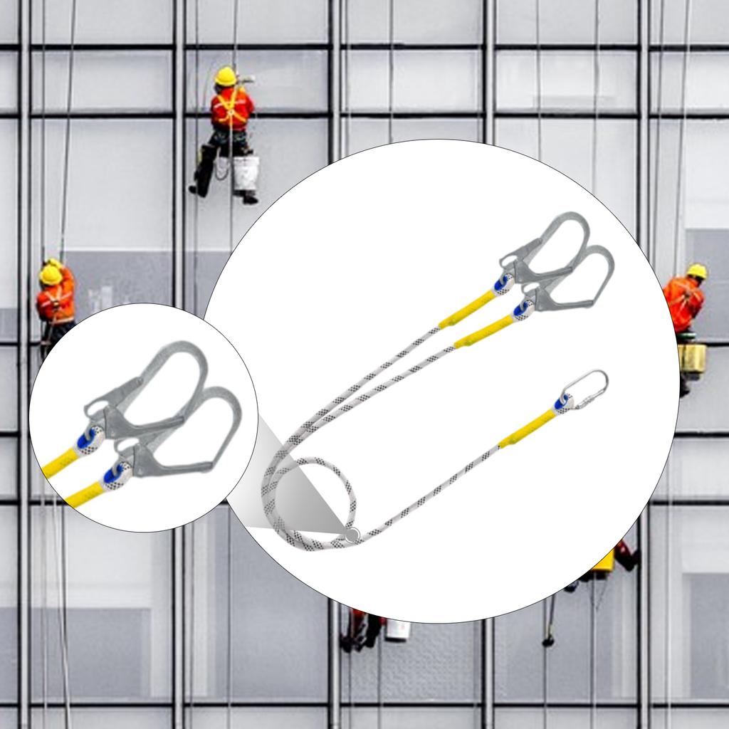 Climbing Safety Lanyard Restraint Belt Carabiner Protective Rope Polyester And Steel Material