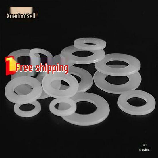 White Nylon Flat Washer: Shockproof Round Plastic Washer with Enlarged Insulation Hole