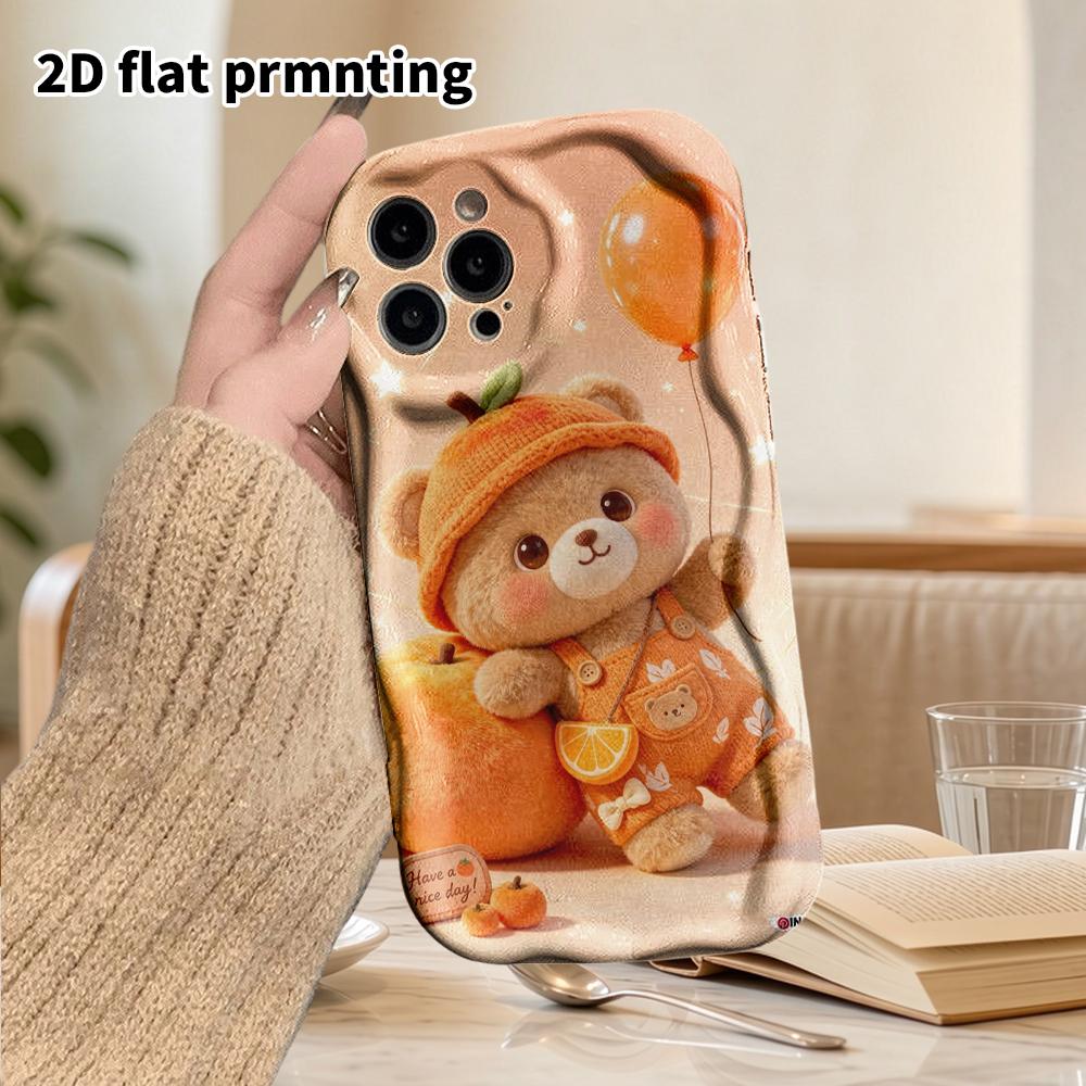 Phone Case: 2D flat design suitable for iPhone 18 17 16 15 14 13 Pro film protective case, couple style, warm orange simple design, Christmas and Hall