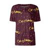 Women's Short Sleeved Patterned Pockets, Work Print Stand Up Collar, Single Breasted Protective Clothing, Cardigan Jacket, Top
