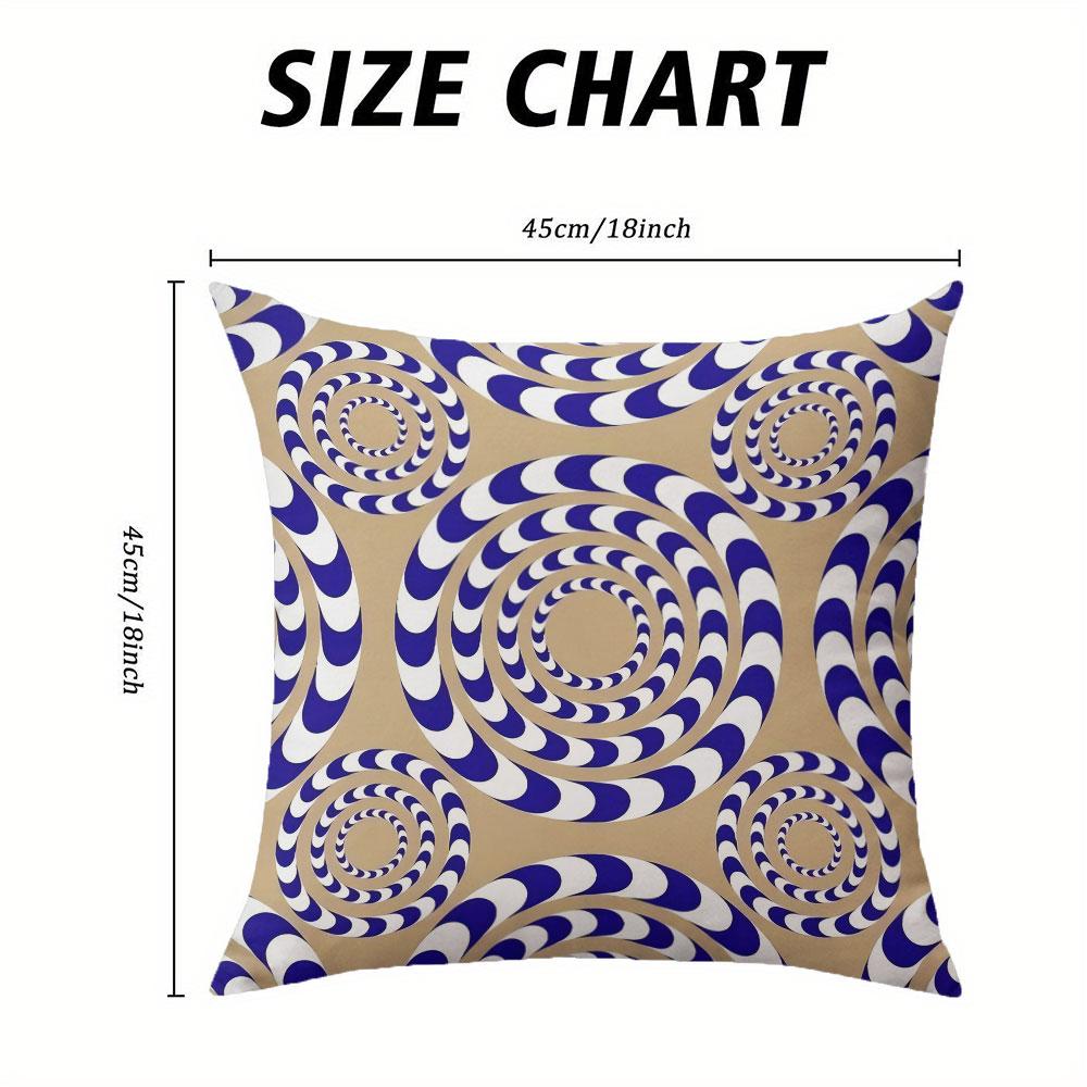 Hypnotic Circle Square Jacquard Pillow Cover for Sofa Office Waist Cushion Cover Home Decorative Pillowcase