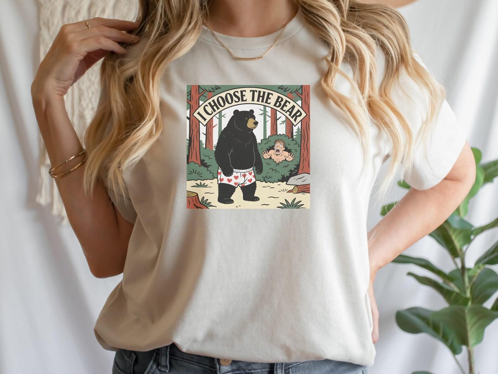 I Choose the Bear Graphic T-Shirt | Funny Feminist Meme Tee | Black Bear in Boxer Briefs 3XL