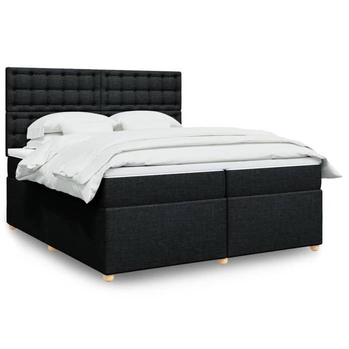 VidaXL Bed Slat Base with Mattress Black 200x200 Cm Fabric 3291403