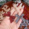 Weihnachts-Mini-Schleifenschmuck Rot Schwarz Karomuster Gingham-Band Dekoration Weihnachtsbaum Kranz Neujahrsparty Deko Geschenkverpackungszubehör