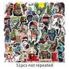 51 Creative Zombie Graffiti Stickers - Horror Series for Cars, Water Bottles, Suitcases, and Phone Cases
