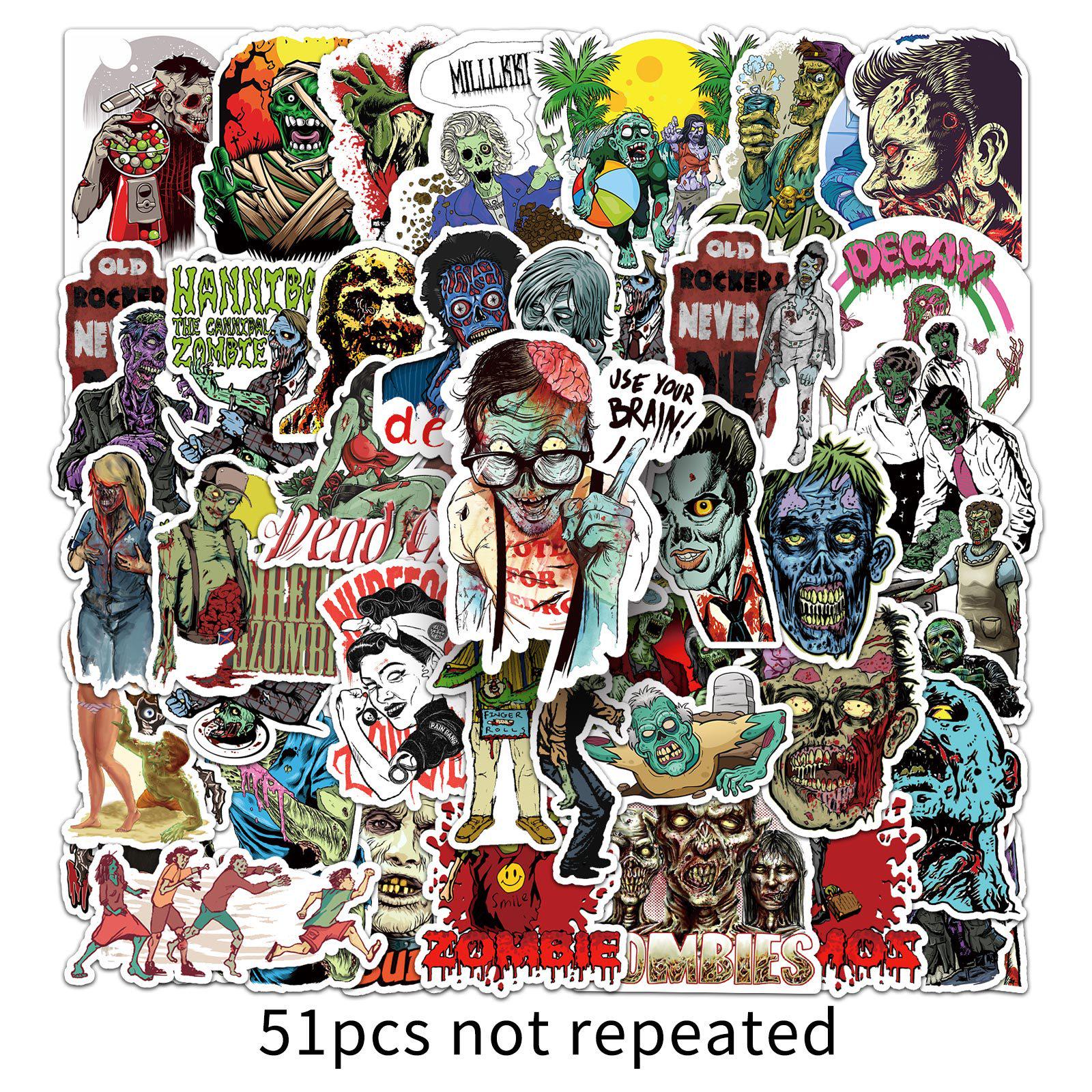 Zombie Graffiti Horror Series: DIY Skateboard, Computer, Water Bottle, Suitcase Stickers - Pack of 51.