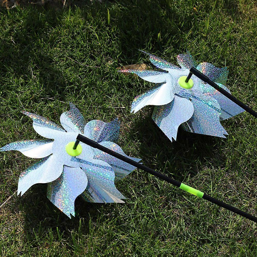 5pcs Silver Bird Repellent Windmill-Large Octagonal Windmill 1pc Silver Flake