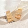 Women's Earrings Geometric Curved Metal Electroplated Design Stud Earrings Versatile Ear Accessories