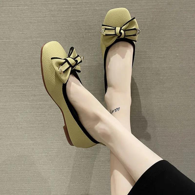 Fashion Woman Flats Grace Anti-slip Leather Casual Elegant Party With Bow High Quality Fashion Beau Today On Promotion Shoes for Women
