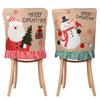 Furniture Holiday Whimsical Decor With Adorable Snowman And Santa Claus Chair Covers In Striped Fabric