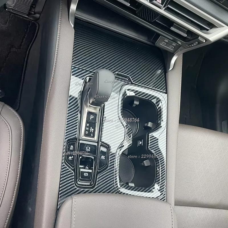 For Lexus RX 350h 450h 500h 2024 ABS Carbon Car Center Gear Shift Panel Water Cup Cover Trim Stickers Auto Accessories