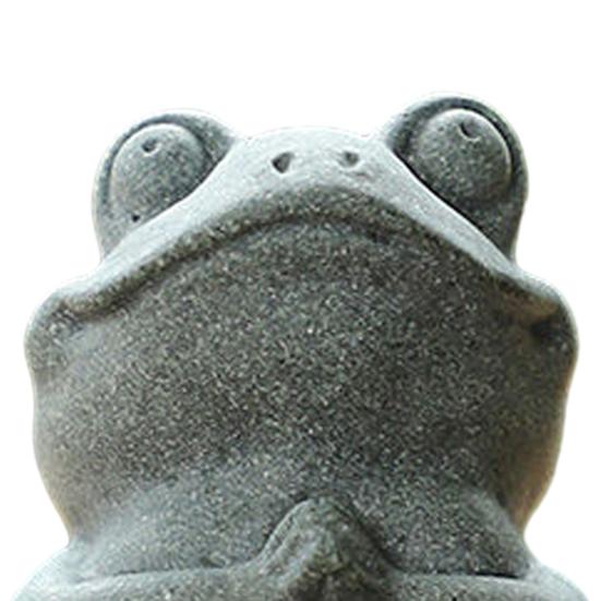 Green Sandstone Meditation Frog Ornament Sitting Frog Figurine Statue Animal Sculpture Indoor Outdoor Aquarium Water Garden Decoration
