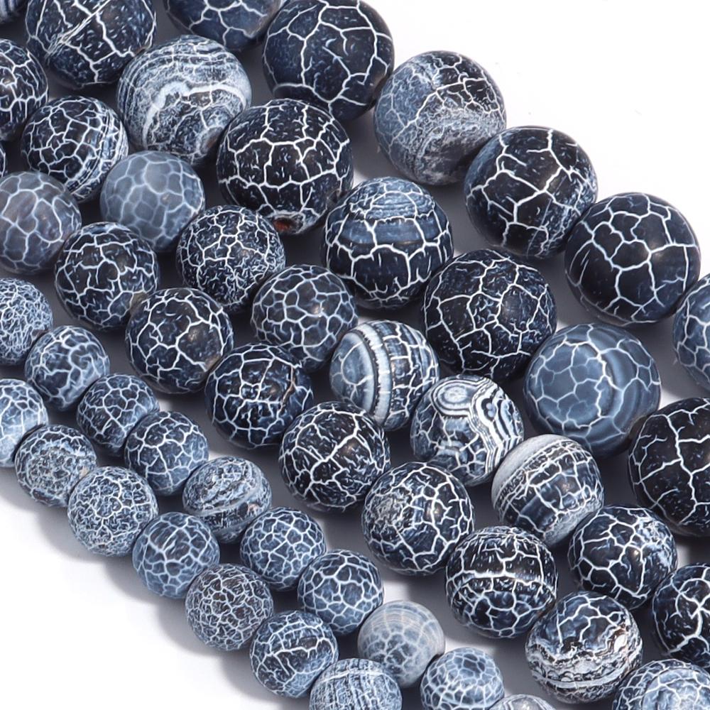 Natural Weathered Agate Stone Beads 6/8/10mm Color Loose Beads Spaced Beads for Jewelry Making Accessories DIY Bracelet Necklace