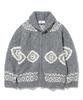 Knitted Bulky Wool Cowichan Jacket Cardigan Grey