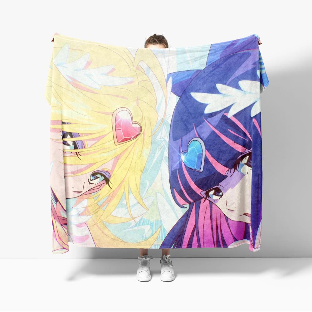 Anime Flannel Blanket for Sofa Decoration Stocking Angel creative Throw Blankets For Bed
