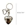 Bowknot Big Heart Charm Keyring Silver Color Pendant Keychains Simple Car Keyring Bag Decorations Gift for Women Girls