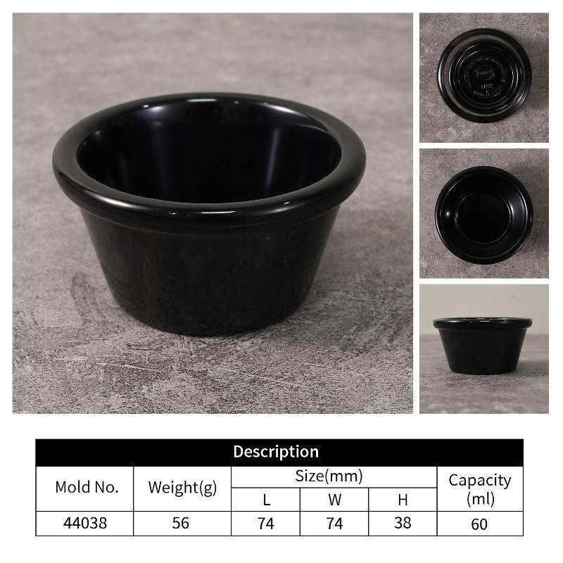 Sauce Bowl Round Glossy Melamine Black Mini Dipping Cup American Tableware For Cafe For The Kitchen