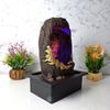 Gufa Buddha Table Top Water Fountain with LED RGB Light for Home Decor/Office/Gift/House Warming Gift/Marriage Gift (Brown Stone)