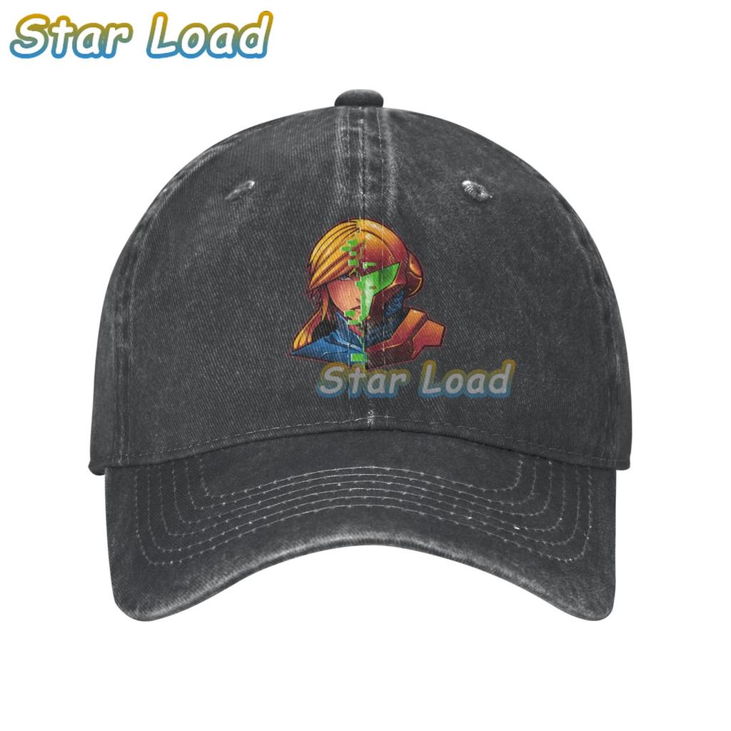Fashion Cool Baseball Caps Trucker Hats Cowboy Peaked Cap Supre Metroid Logo Samus Action Game Sun Shade Hats for Game Lover