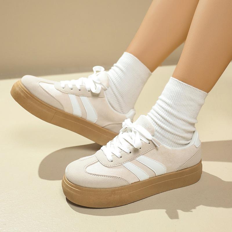 Fashion 2025 New Women's Sporty Casual All-match Shoes Thick Bottom Soft Sole Fashionable All-Match Rubber Bottom Flat Shoes