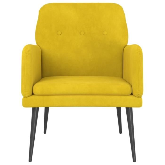 351410 vidaXL Armchair Yellow 62x79x79 Cm Velvet