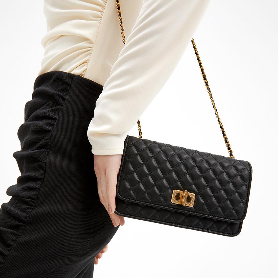 New CHARLES&KEITH Polyurethane Small Ck Bag Crossbody Shoulder Bag Small Size Women's Black/Beige/Green/Lilac/Pink CK2-70680973-4