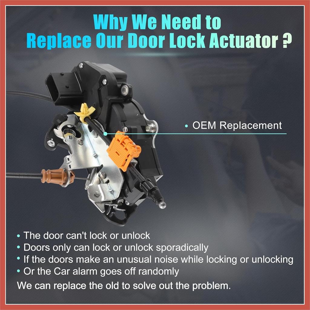 ACROPIX Front Left Driver Side Power Door Lock Actuator Motor with Cable for Chevrolet Silverado 1500 2500 3500 2010-2013 for GMC Sierra Door Latch