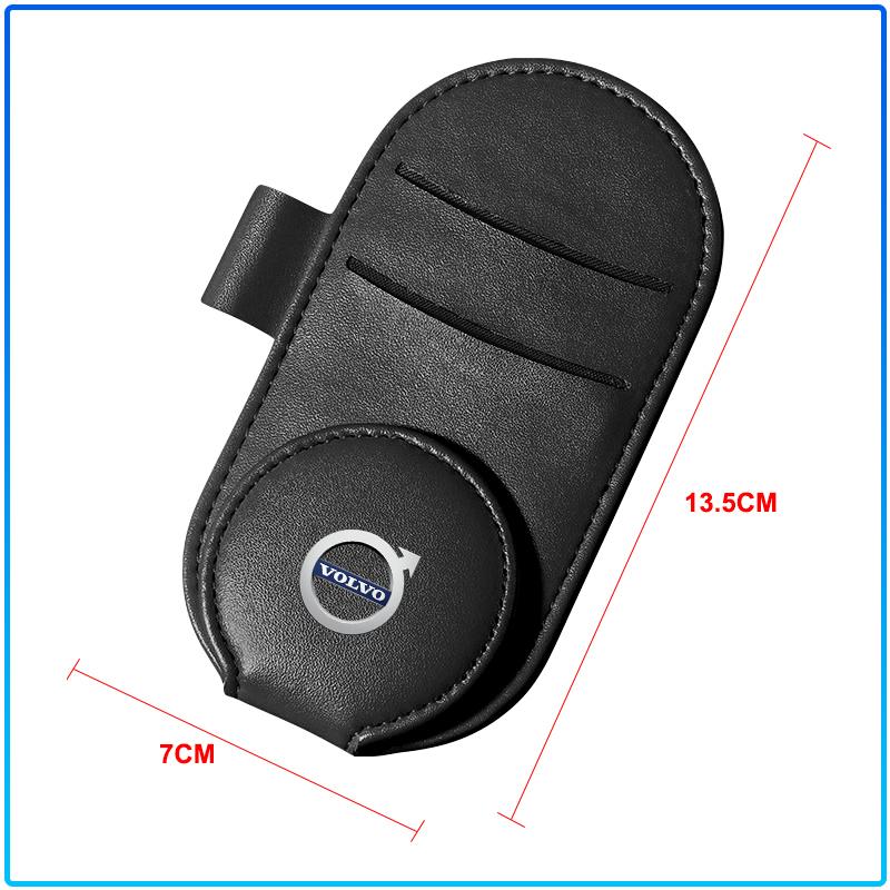 Leather Car Glasses Clip Sun Visor Multi-function Sunglasses Clip Car Styling For Volvo XC60 XC90 S60 S80 S40 V40 V60 V70 V50 XC70