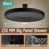 10 Inches Big Panel Supercharge Top Shower Head Silver 5 Modes High Pressure Large Flow Waterfall Bathroom Handheld Showerhead