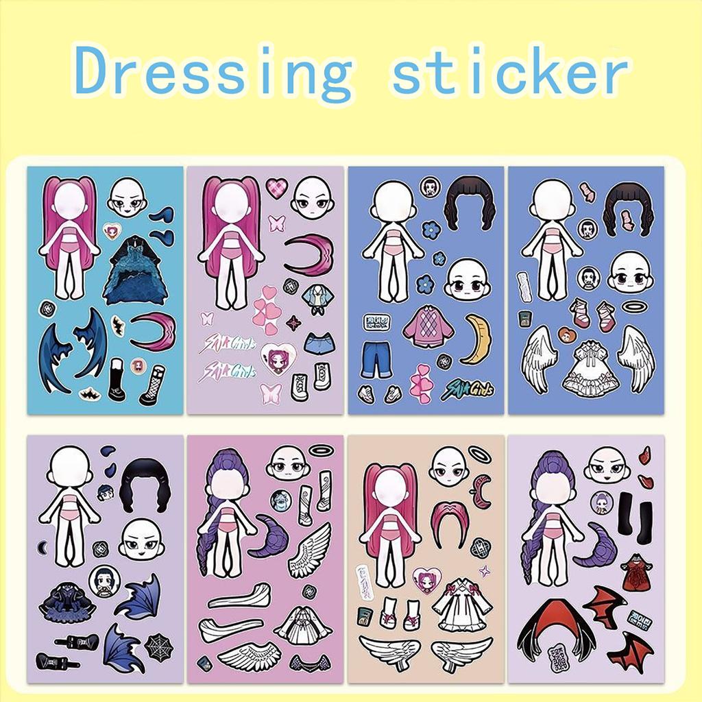 Women's Group Dressing Stickers Children's Hand-made Educational Creative Fun Diy Decompression Stickers Toys