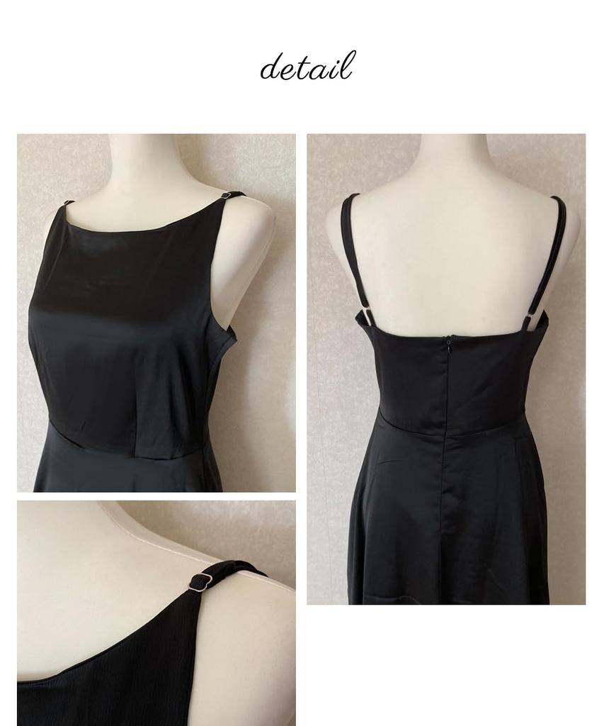 BEYANE Long Concert Party Wedding Adult Simple Long Open Cabaret High School Cocktail Evening Dress Dress, Dress, Dress, Black, Camisole, Satin,