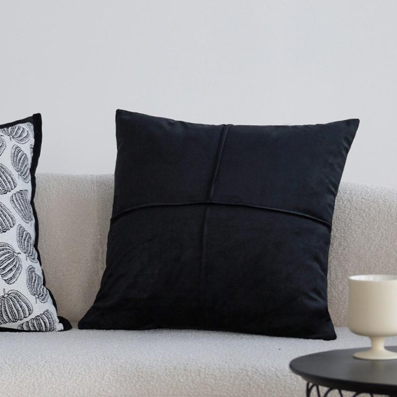 

Черно-белая подушка для дивана в гостиной, подушка для кровати в роскошной спальне, прикроватная подушка, наволочка, подушка для эркерного окна, не содержит наполнитель 45x45cm [Pillowcase only]