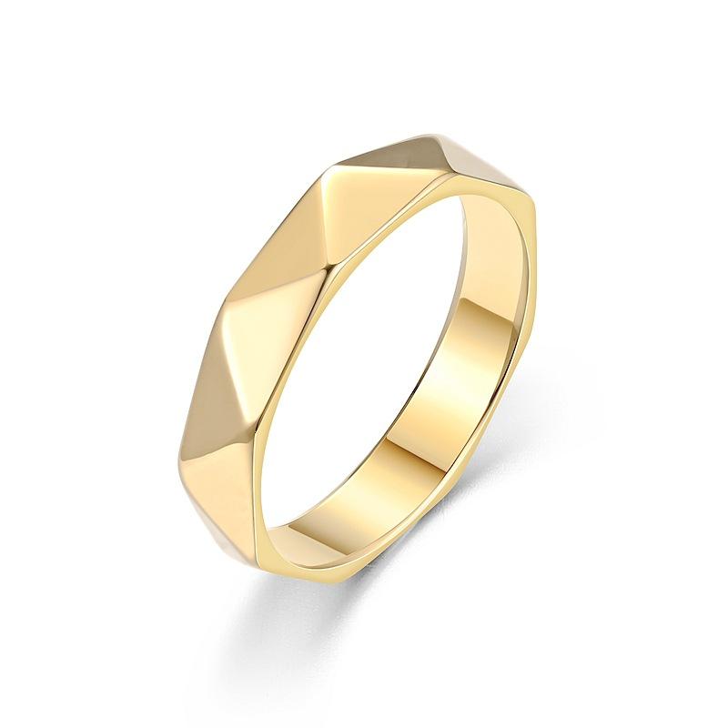 High-end Personalized Rhombus Ring, Niche Fashion Hand Jewelry Couple Ring, with Jewelry